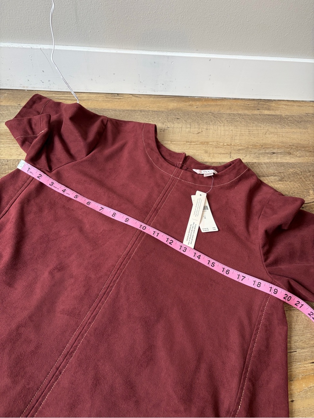 Maeve Anthropologie The Emmy Faux-Suede Short-Sleeve Mini Swing Dress - Picture 6 of 10